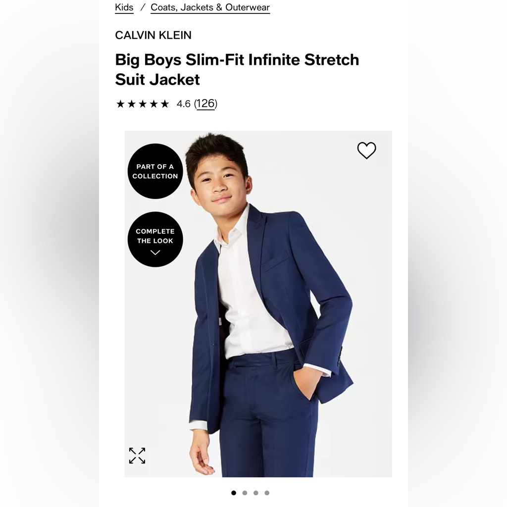 Calvin Klein Big Boys Slim-Fit Infinite Stretch Suit Jacket, Pants & Shirt